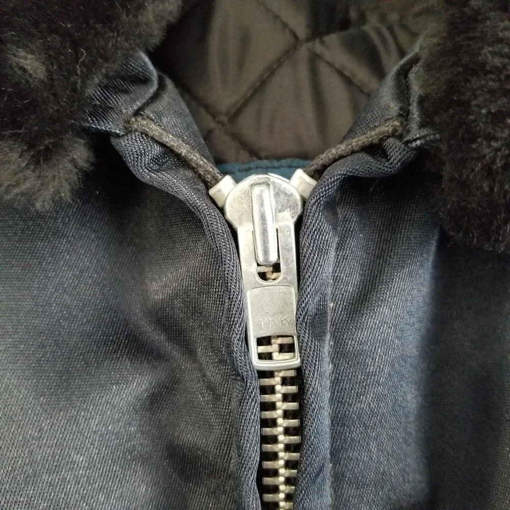 Fechheimer Jacket Mens 44R Black Faux Fur‎ Collar Protector Lined Union Made
